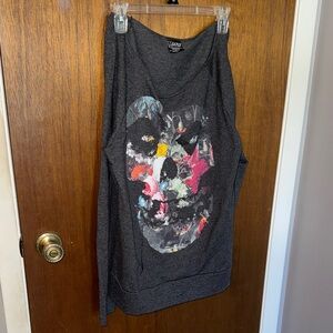 Victoria's Secret Dark Gray Tank with Colorful Graphic